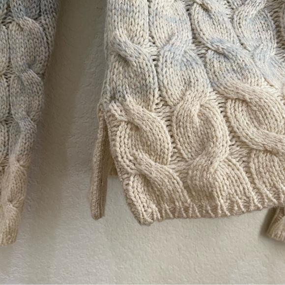 Anthropologie Sparrow Ombre Cable Knit Wool Blend Sweater Size M - Picture 10 of 13